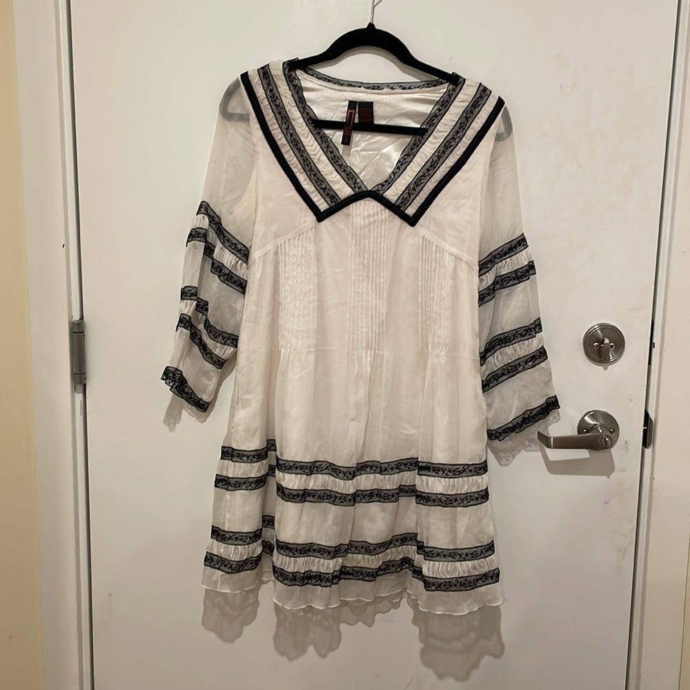 Black & White Peasant Dress